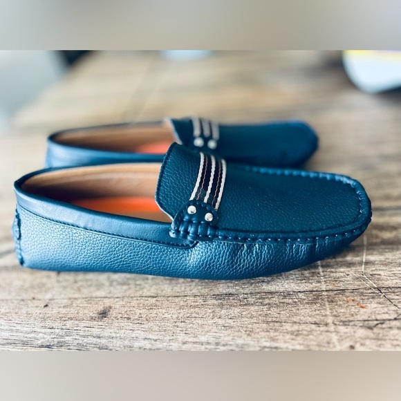 Brixton  Blue  Men's Loafers Casual Slip On Moccasin size 6.5 - Picture 1 of 6